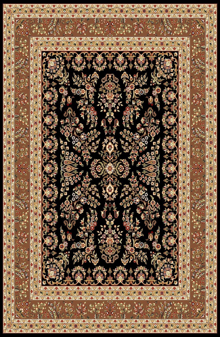 Safavieh Lyndhurst Lnh331D Black / Tan Rugs - Safavieh - lnh331d - 5r
