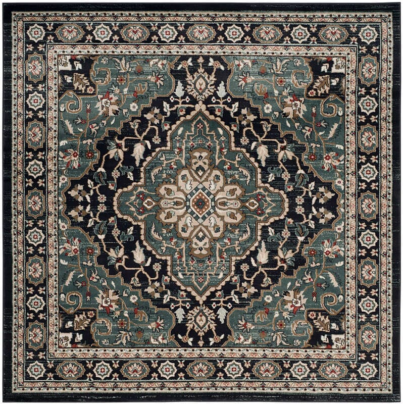 Safavieh Lyndhurst Lnh338C Anthracite / Teal Rugs - Safavieh - lnh338c - 7sq
