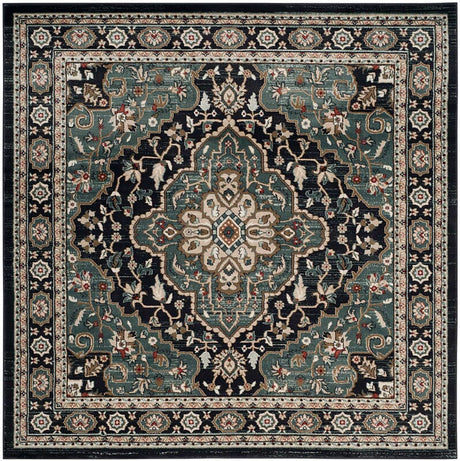 Safavieh Lyndhurst Lnh338C Anthracite / Teal Rugs - Safavieh - lnh338c - 7sq