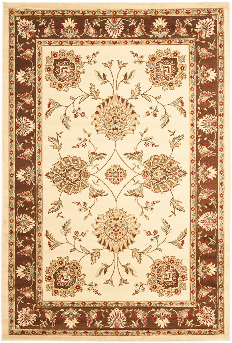 Safavieh Lyndhurst Lnh555 - 1225 Ivory / Brown Rugs - Safavieh - lnh555 - 1225 - 5r