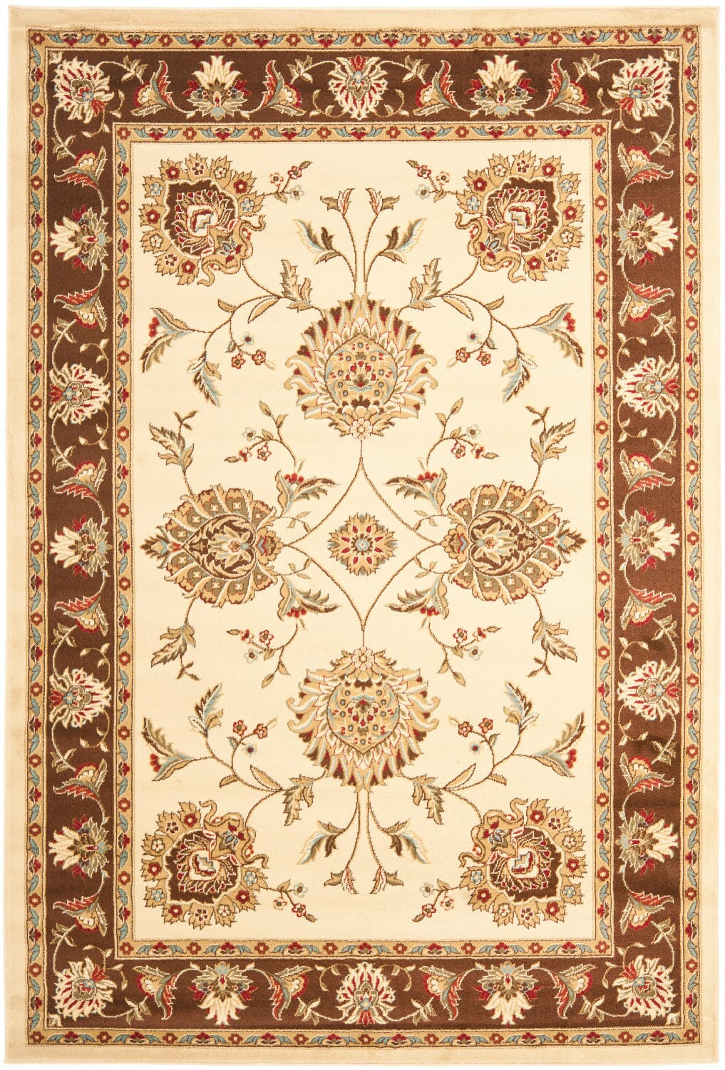 Safavieh Lyndhurst Lnh555 - 1225 Ivory / Brown Rugs - Safavieh - lnh555 - 1225 - 5r