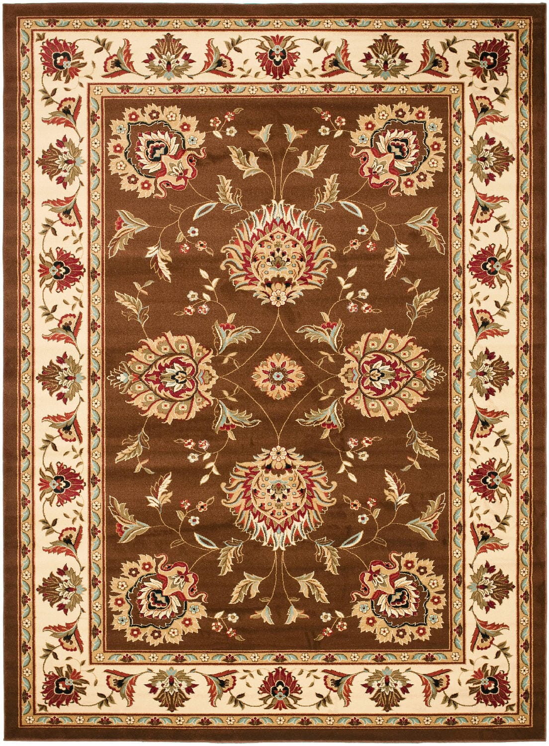 Safavieh Lyndhurst Lnh555 - 2512 Brown / Ivory Rugs - Safavieh - lnh555 - 2512 - 7sq