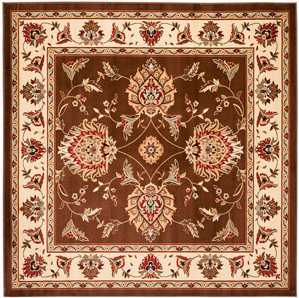 Safavieh Lyndhurst Lnh555 - 2512 Brown / Ivory Rugs - Safavieh - lnh555 - 2512 - 7sq