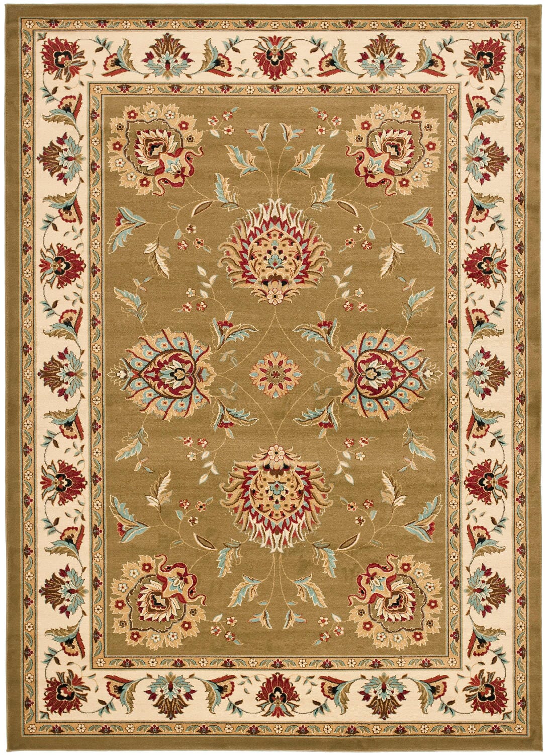 Safavieh Lyndhurst Lnh555 - 5212 Green / Ivory Rugs - Safavieh - lnh555 - 5212 - 7sq