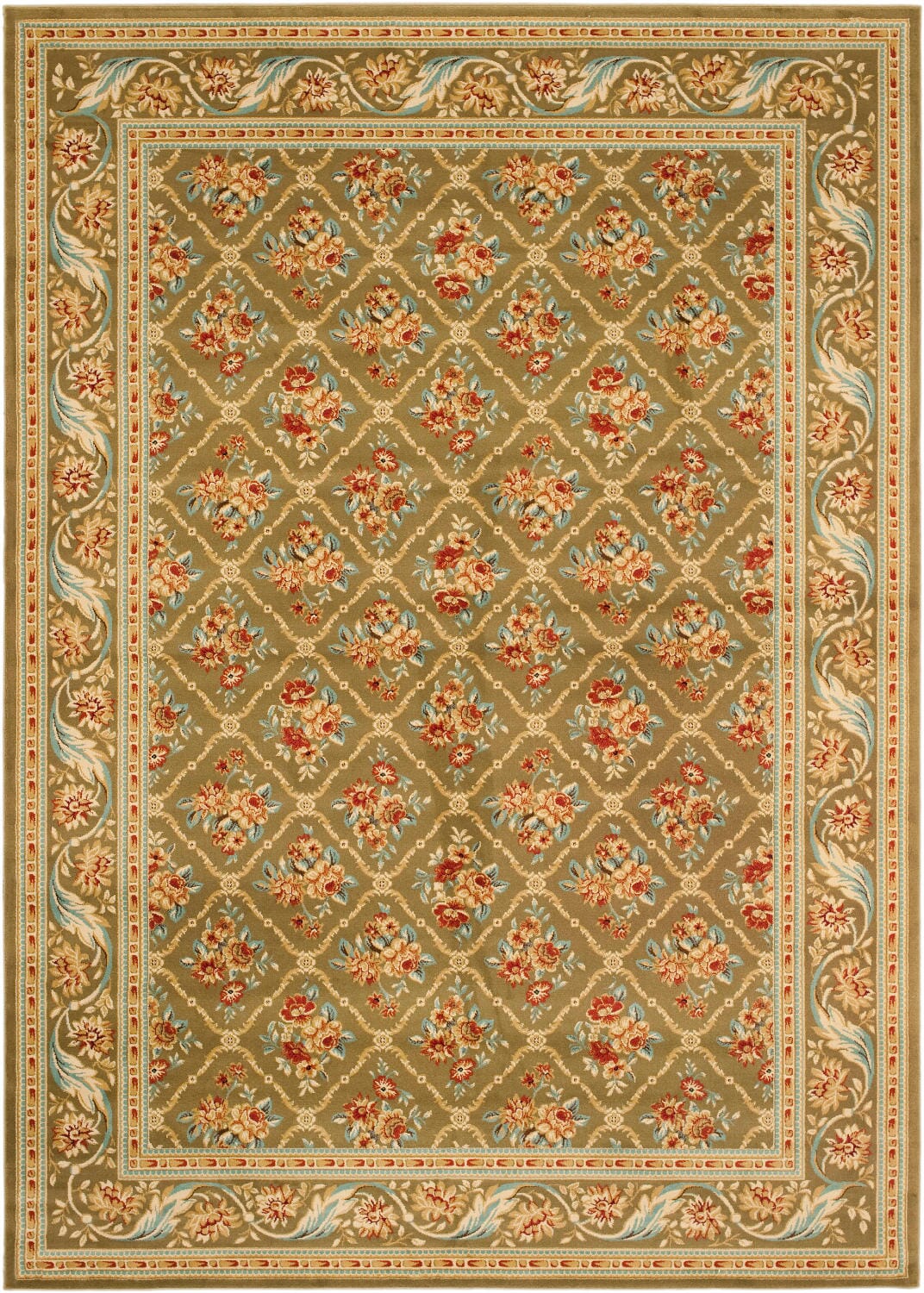 Safavieh Lyndhurst Lnh556 - 5252 Green / Green Rugs - Safavieh - lnh556 - 5252 - 7sq