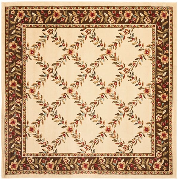 Safavieh Lyndhurst Lnh557 - 1225 Ivory / Brown Rugs - Safavieh - lnh557 - 1225 - 7sq