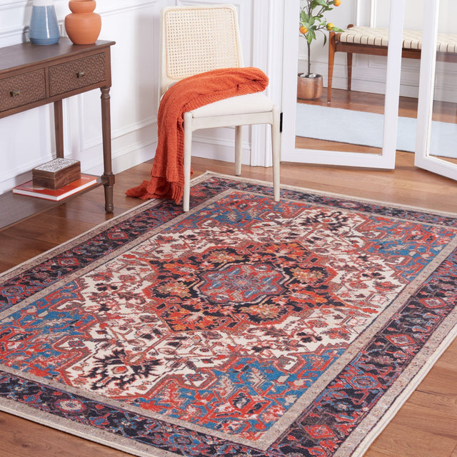 Safavieh Machine Washable Journey Jny107A Ivory/Red Rug - Safavieh - jny107a - 4