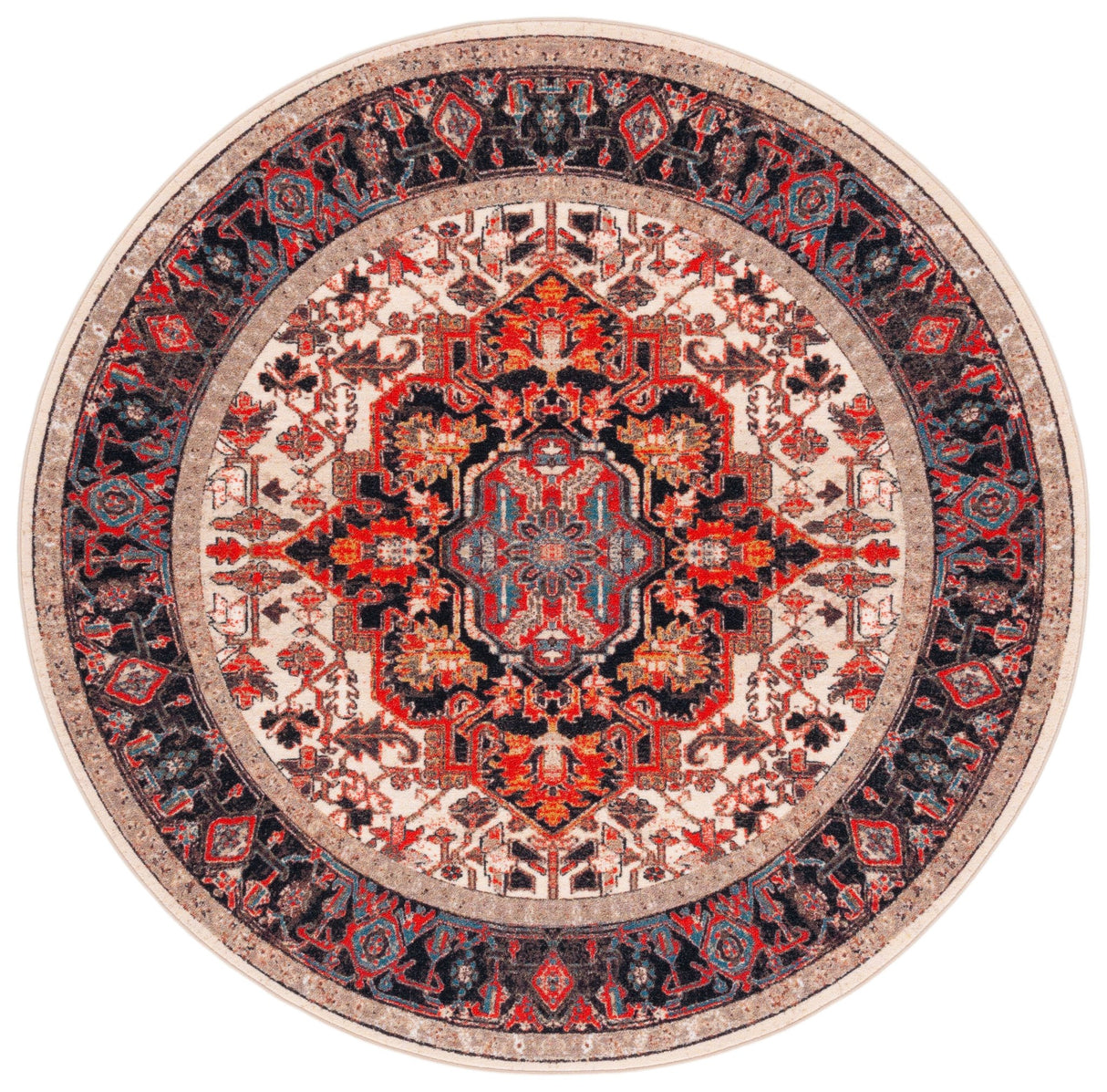 Safavieh Machine Washable Journey Jny107A Ivory/Red Rug - Safavieh - jny107a - 7r