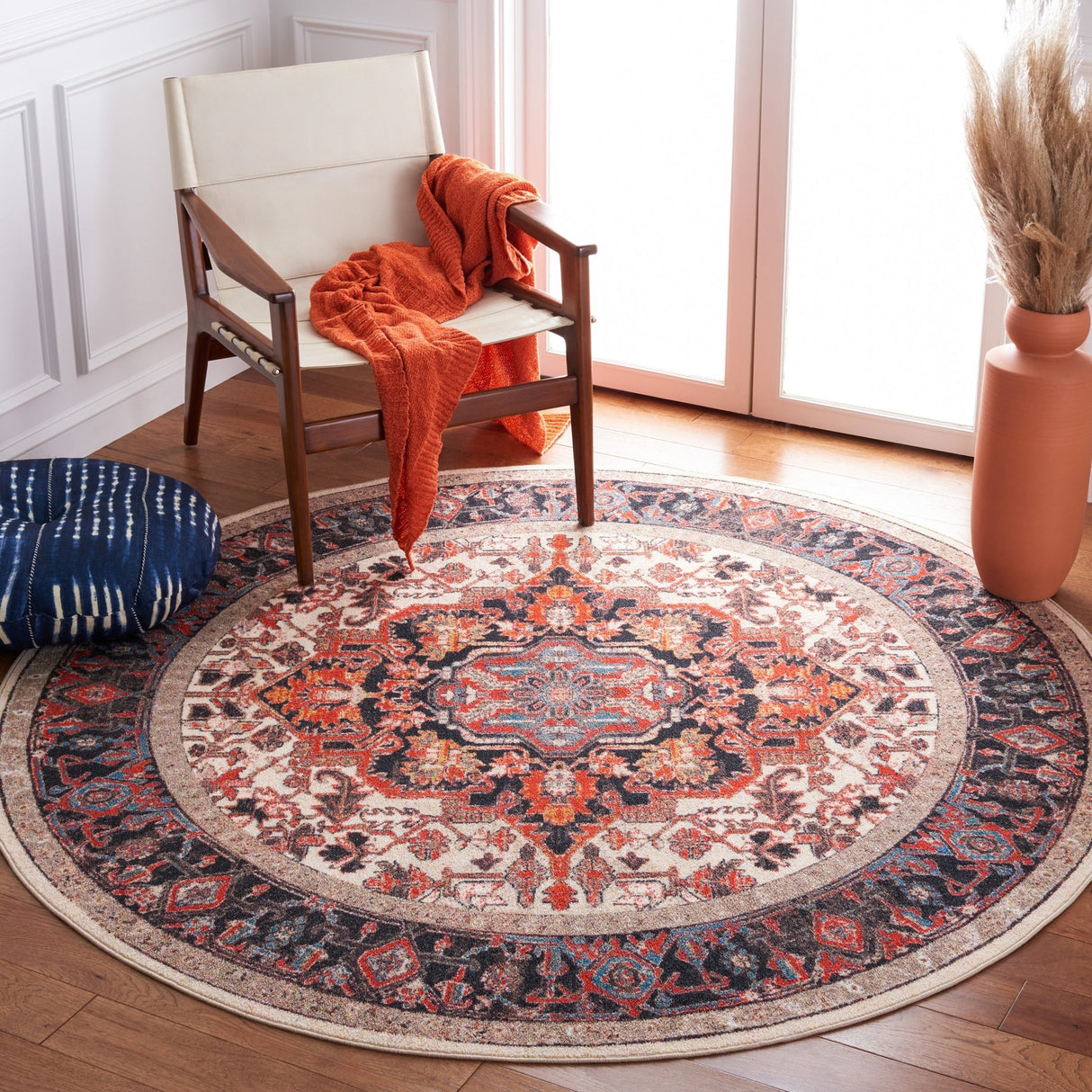 Safavieh Machine Washable Journey Jny107A Ivory/Red Rug - Safavieh - jny107a - 7r