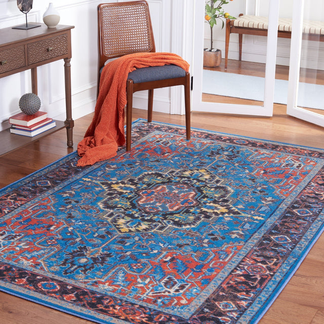 Safavieh Machine Washable Journey Jny107M Blue/Red Rug - Safavieh - jny107m - 4