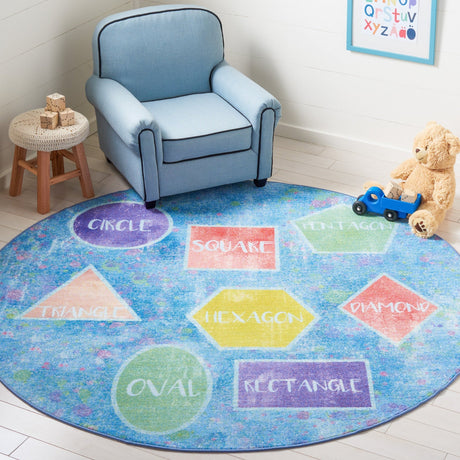 Safavieh Machine Washable Kids Playhouse Kph201M Blue/Pink Rug - Safavieh - kph201m - 5r