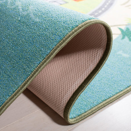 Safavieh Machine Washable Kids Playhouse Kph202M Blue/Green Rug - Safavieh - kph202m - 5r