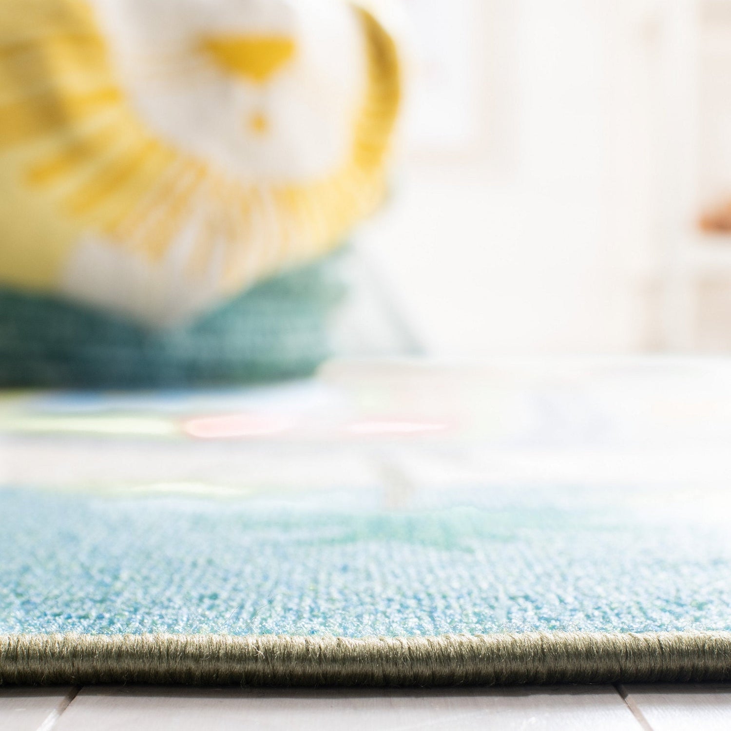 Safavieh Machine Washable Kids Playhouse Kph202M Blue/Green Rug - Safavieh - kph202m - 5r