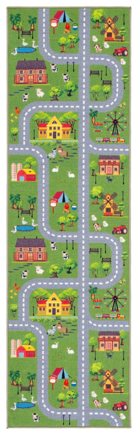 Safavieh Machine Washable Kids Playhouse Kph235Y Dark Green/Light Grey Rug - Safavieh - kph235y - 28