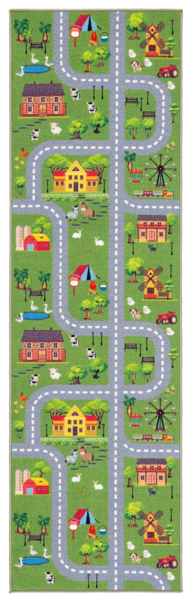 Safavieh Machine Washable Kids Playhouse Kph235Y Dark Green/Light Grey Rug - Safavieh - kph235y - 28