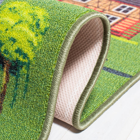 Safavieh Machine Washable Kids Playhouse Kph235Y Dark Green/Light Grey Rug - Safavieh - kph235y - 5r