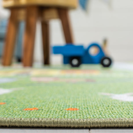 Safavieh Machine Washable Kids Playhouse Kph235Y Dark Green/Light Grey Rug - Safavieh - kph235y - 5r