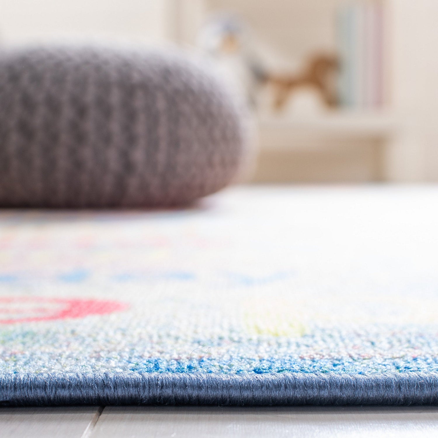 Safavieh Machine Washable Kids Playhouse Kph251M Blue/Orange Rug - Safavieh - kph251m - 5r