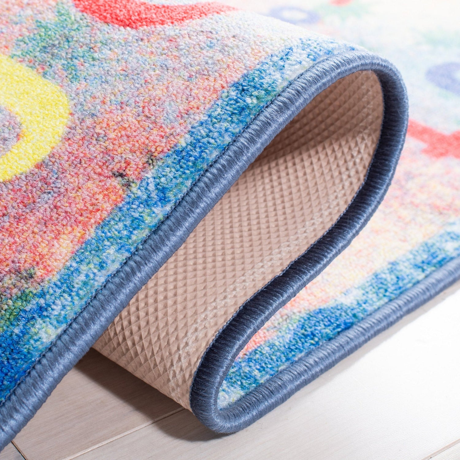 Safavieh Machine Washable Kids Playhouse Kph251M Blue/Orange Rug - Safavieh - kph251m - 5r