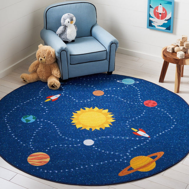Safavieh Machine Washable Kids Playhouse Kph253N Navy/Gold Rug - Safavieh - kph253n - 5r