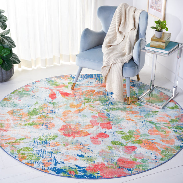 Safavieh Machine Washable Paint Brush Ptb157N Navy/Orange Rug - Safavieh - ptb157n - 28