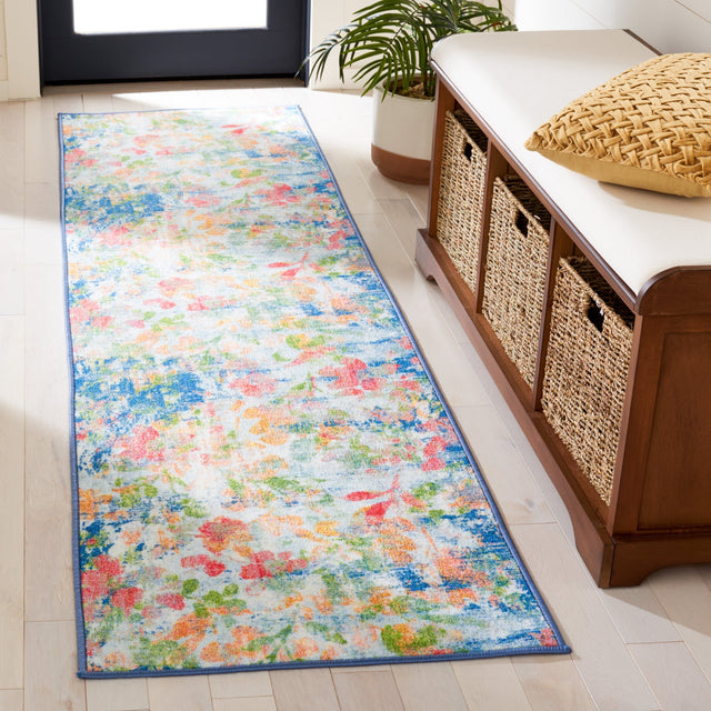 Safavieh Machine Washable Paint Brush Ptb157N Navy/Orange Rug - Safavieh - ptb157n - 28