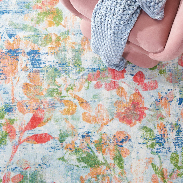 Safavieh Machine Washable Paint Brush Ptb157N Navy/Orange Rug - Safavieh - ptb157n - 28