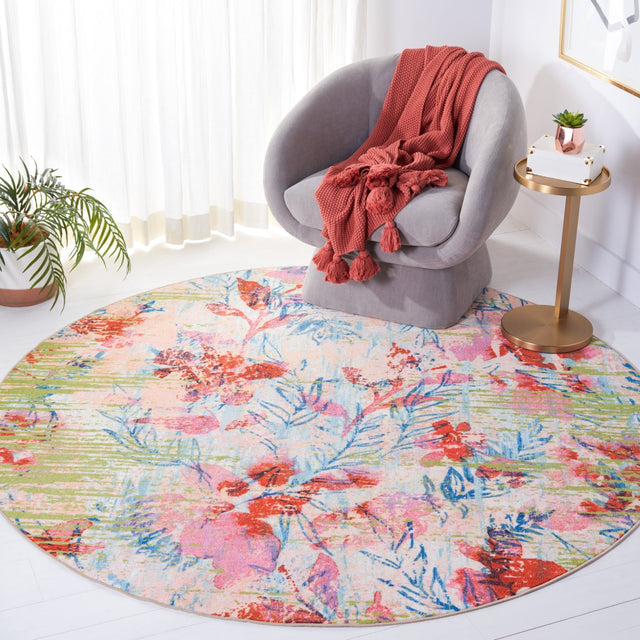 Safavieh Machine Washable Paint Brush Ptb159M Blue/Blush Pink Rug - Safavieh - ptb159m - 28