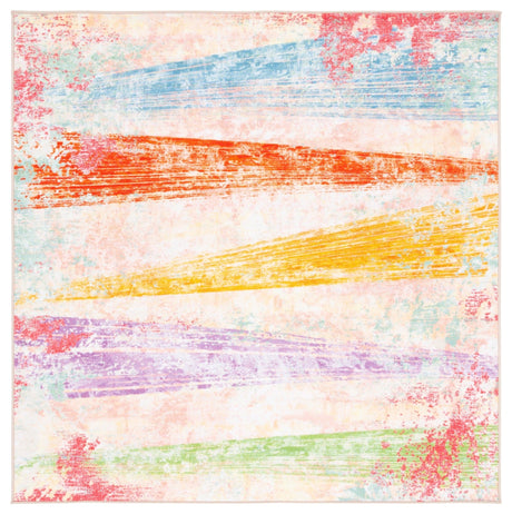 Safavieh Machine Washable Paint Brush Ptb173U Pink/Blue Rug - Safavieh - ptb173u - 7sq