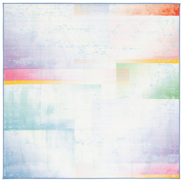 Safavieh Machine Washable Paint Brush Ptb188M Blue/Green Rug - Safavieh - ptb188m - 7sq