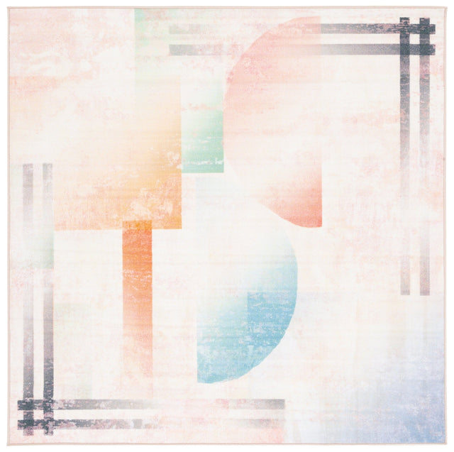 Safavieh Machine Washable Paint Brush Ptb189U Pink/Blue Rug - Safavieh - ptb189u - 7sq