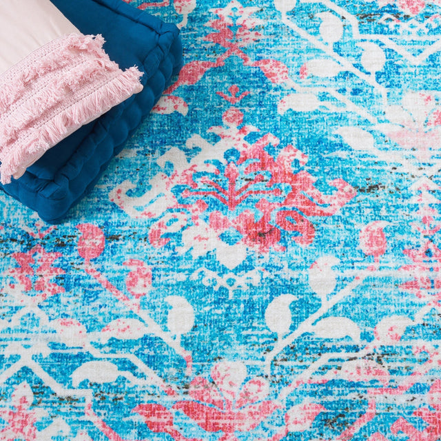 Safavieh Machine Washable Riviera Riv117J Light Blue/Pink Rug - Safavieh - riv117j - 7r