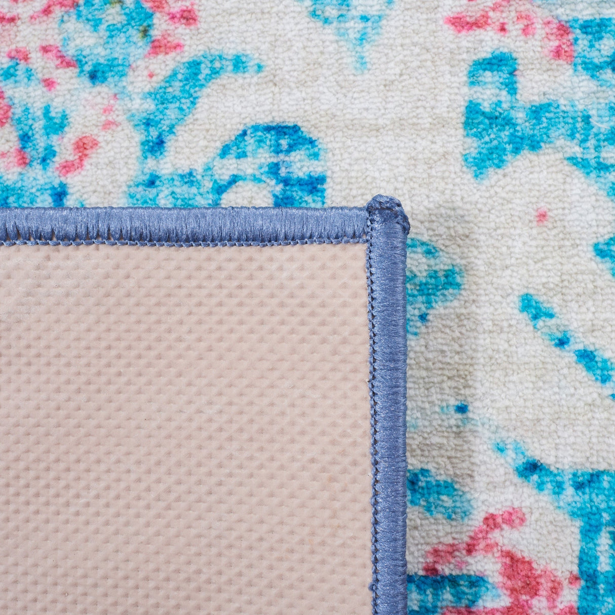 Safavieh Machine Washable Riviera Riv117J Light Blue/Pink Rug - Safavieh - riv117j - 7r