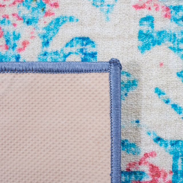 Safavieh Machine Washable Riviera Riv117J Light Blue/Pink Rug - Safavieh - riv117j - 7r