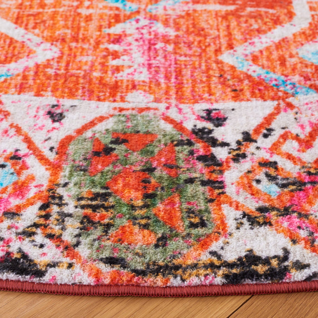 Safavieh Machine Washable Riviera Riv117P Orange/Light Blue Rug - Safavieh - riv117p - 4