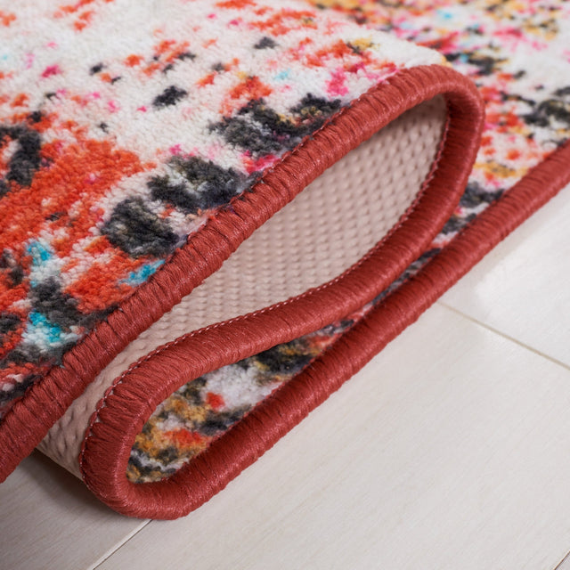 Safavieh Machine Washable Riviera Riv117P Orange/Light Blue Rug - Safavieh - riv117p - 7r