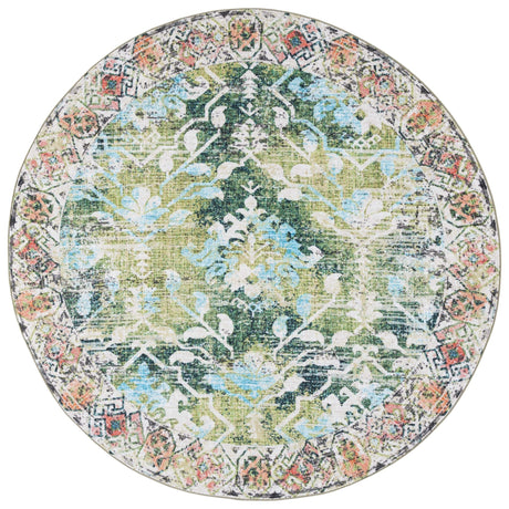 Safavieh Machine Washable Riviera Riv117Y Green/Light Blue Rug - Safavieh - riv117y - 7r