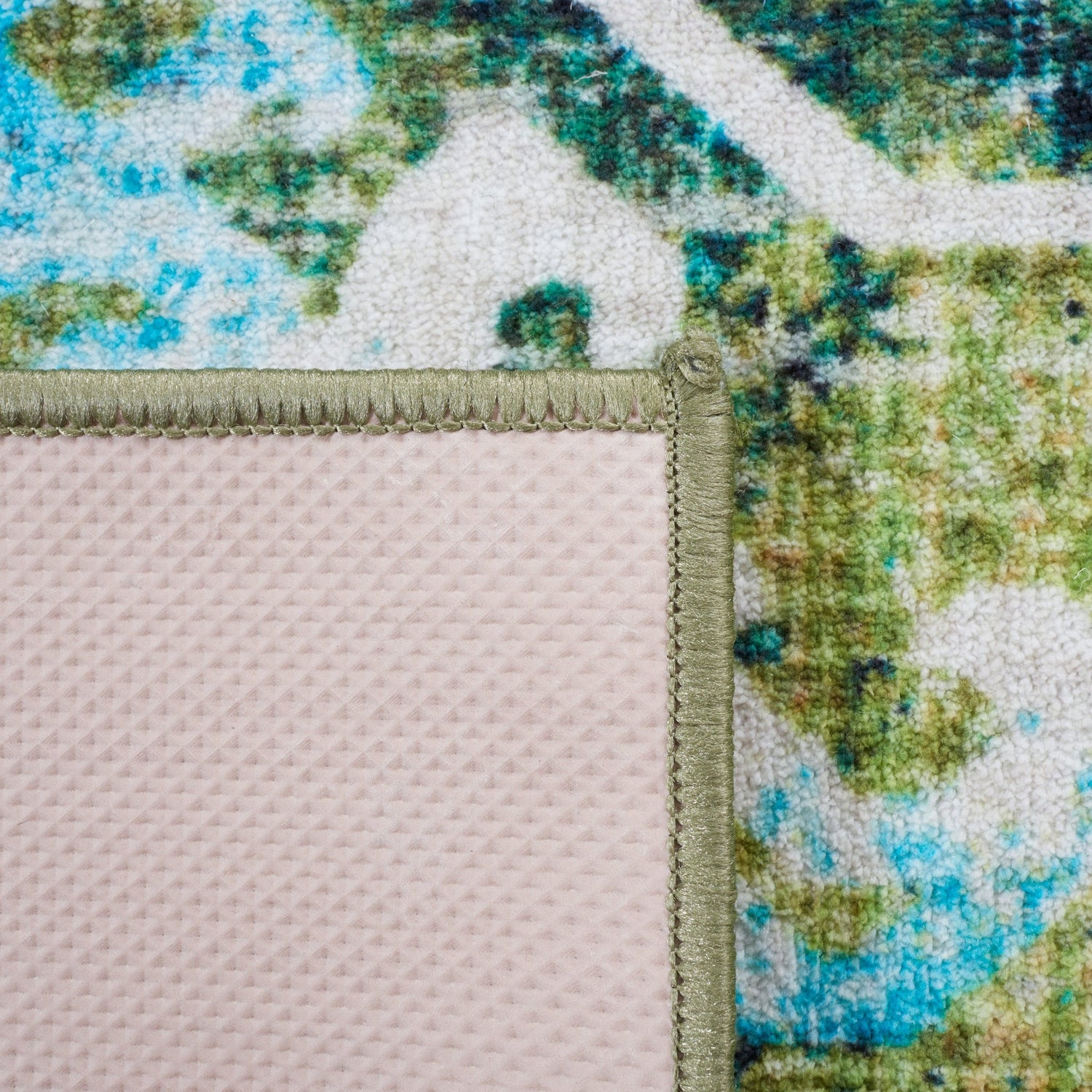 Safavieh Machine Washable Riviera Riv117Y Green/Light Blue Rug - Safavieh - riv117y - 7r