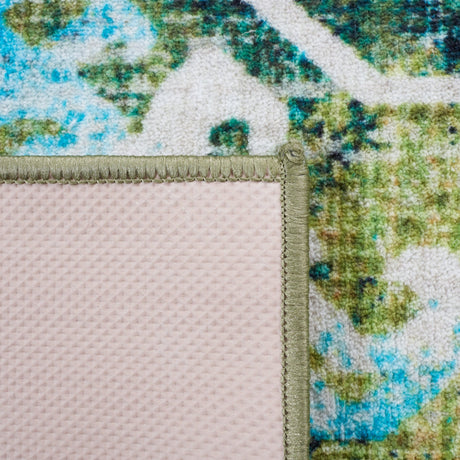 Safavieh Machine Washable Riviera Riv117Y Green/Light Blue Rug - Safavieh - riv117y - 7r