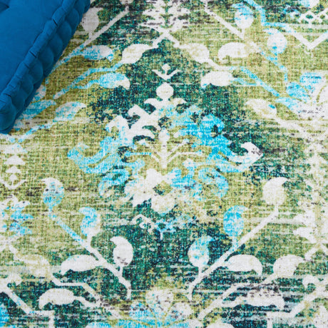 Safavieh Machine Washable Riviera Riv117Y Green/Light Blue Rug - Safavieh - riv117y - 7r