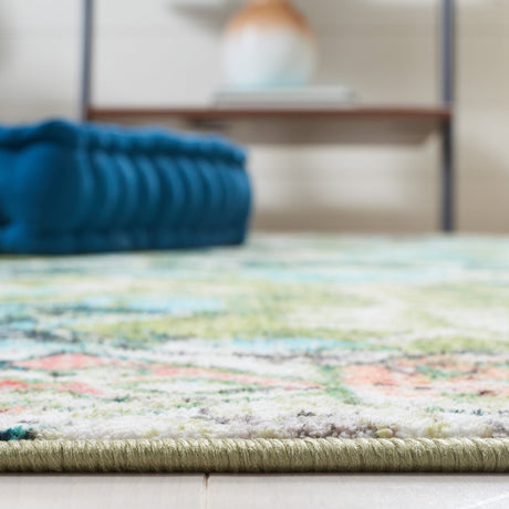 Safavieh Machine Washable Riviera Riv117Y Green/Light Blue Rug - Safavieh - riv117y - 7r