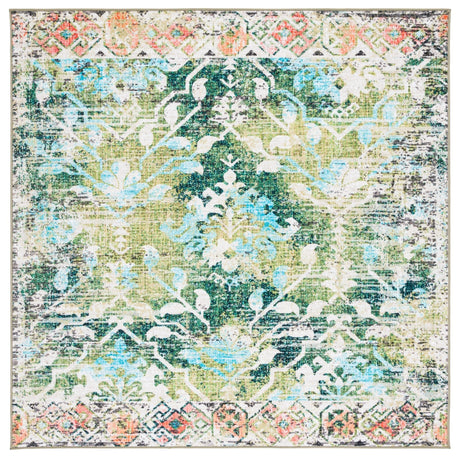 Safavieh Machine Washable Riviera Riv117Y Green/Light Blue Rug - Safavieh - riv117y - 7sq