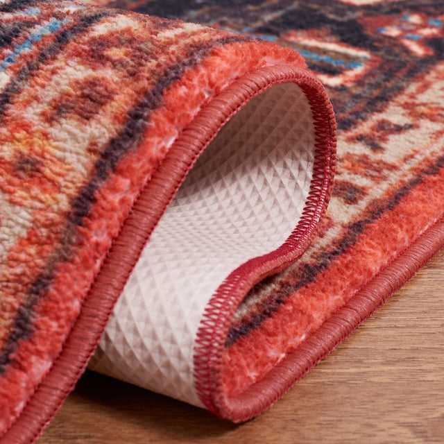 Safavieh Machine Washable Riviera Riv138Q Red/Blue Rug - Safavieh - riv138q - 7r