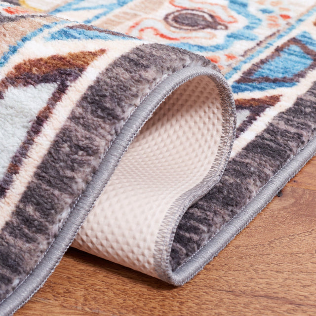 Safavieh Machine Washable Riviera Riv155B Beige/Charcoal Rug - Safavieh - riv155b - 7r