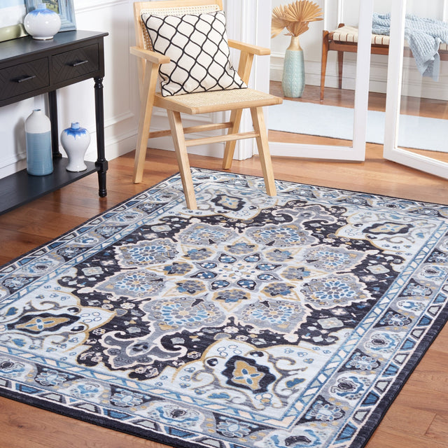Safavieh Machine Washable Riviera Riv155F Grey/Light Blue Rug - Safavieh - riv155f - 4