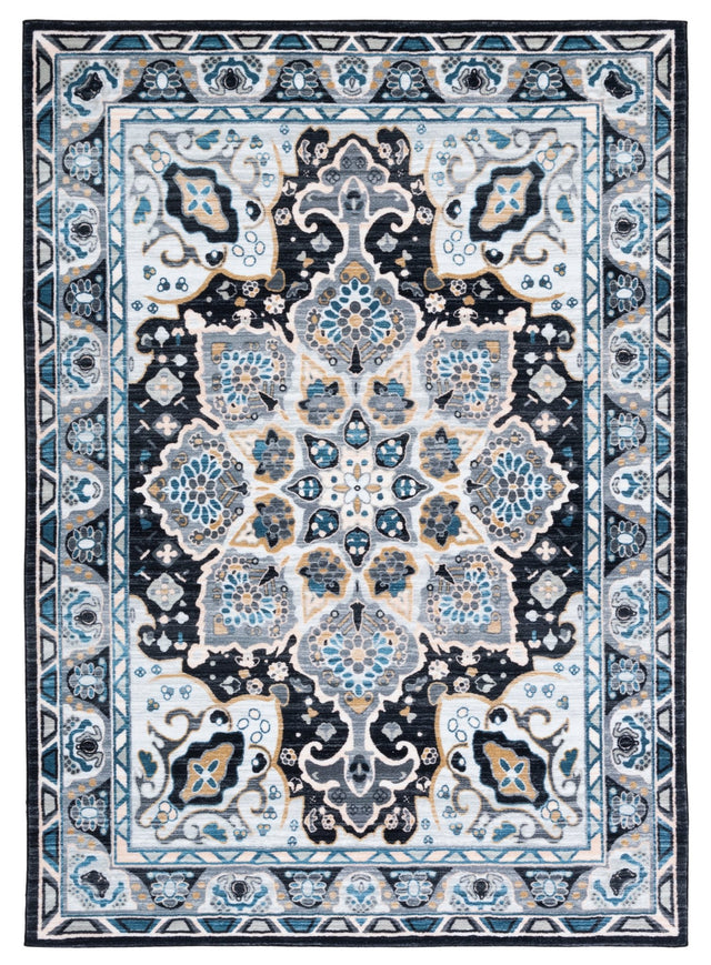 Safavieh Machine Washable Riviera Riv155F Grey/Light Blue Rug - Safavieh - riv155f - 4