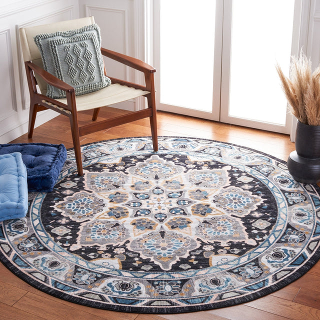 Safavieh Machine Washable Riviera Riv155F Grey/Light Blue Rug - Safavieh - riv155f - 7r
