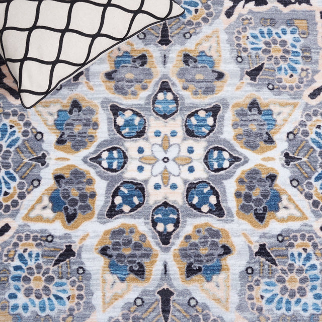 Safavieh Machine Washable Riviera Riv155F Grey/Light Blue Rug - Safavieh - riv155f - 7r