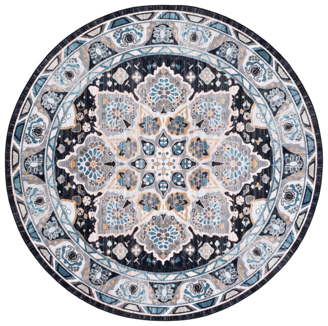 Safavieh Machine Washable Riviera Riv155F Grey/Light Blue Rug - Safavieh - riv155f - 7r