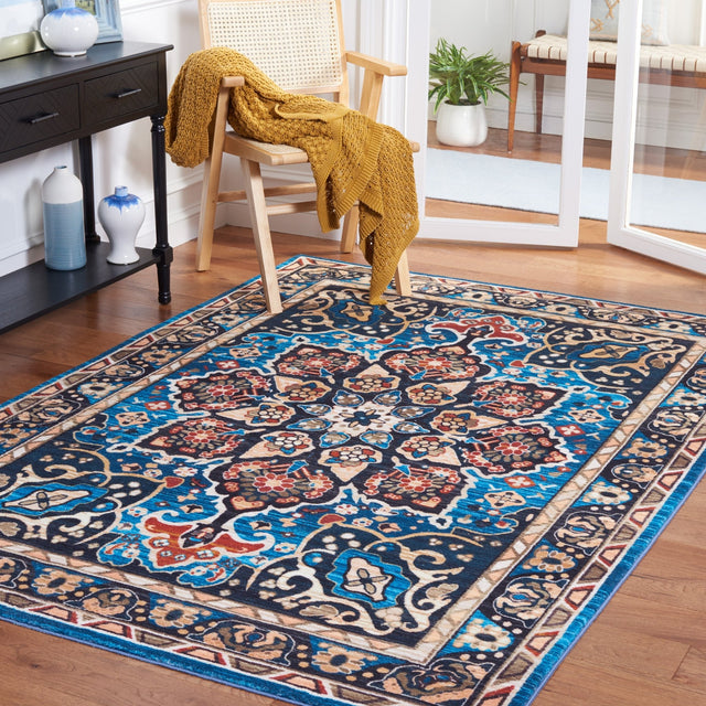 Safavieh Machine Washable Riviera Riv155M Blue/Black Rug - Safavieh - riv155m - 4